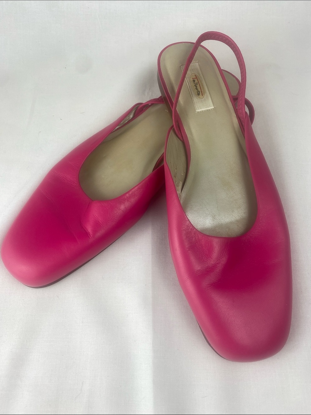 Talbots Hot Pink Slingback Square-Toe Flats